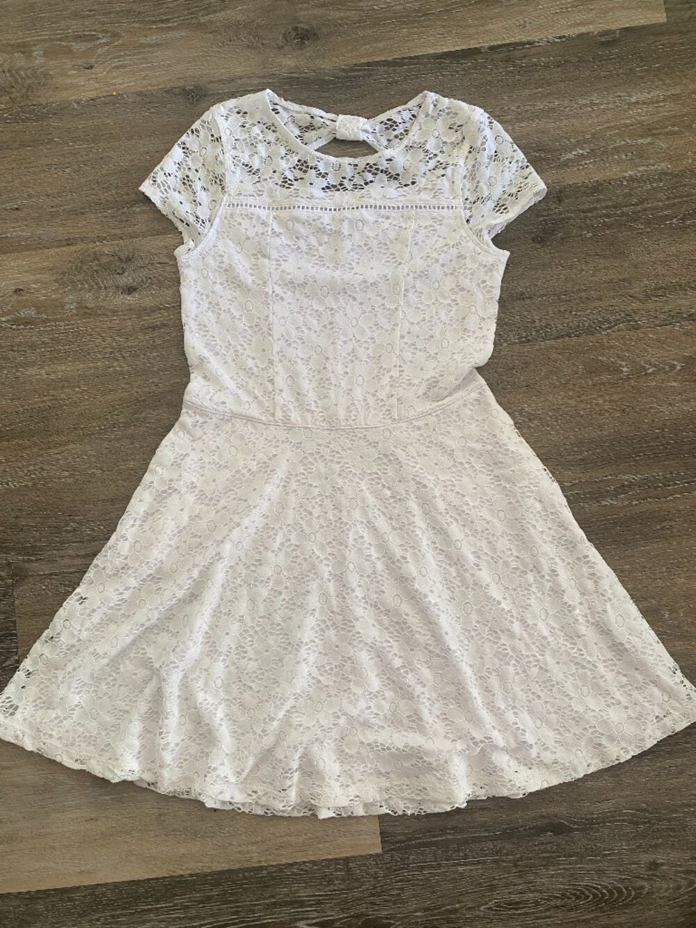 Abercrombie Kids White Floral Lace Skater Dress Size 15/16